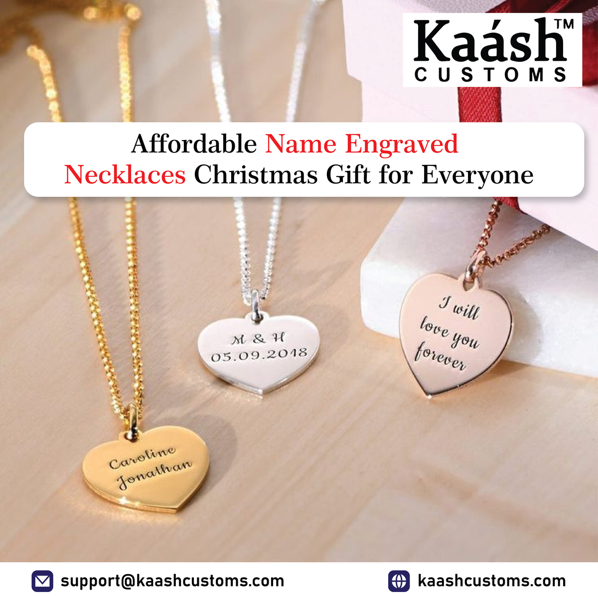 Affordable Name Engraved Necklaces Christmas Gift for Everyone – Kaash Customs