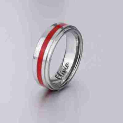 Thin Red Line Symbolism in Tungsten Wedding Ring Profile Picture
