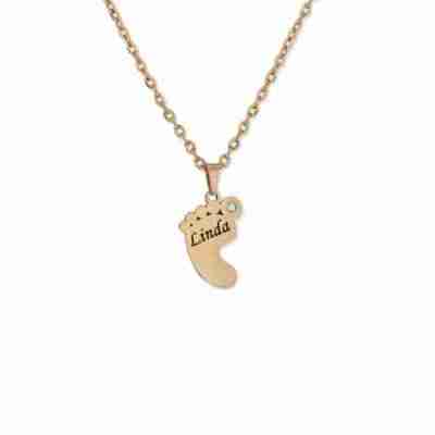 Stainless steel Foot Engraved Necklace Profile Picture