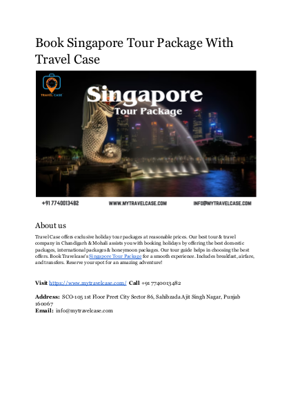 Book Singapore Tour Package With Travel Case