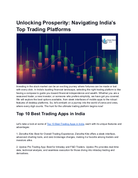 Unlocking Prosperity_ Navigating India’s Top Trading Platforms