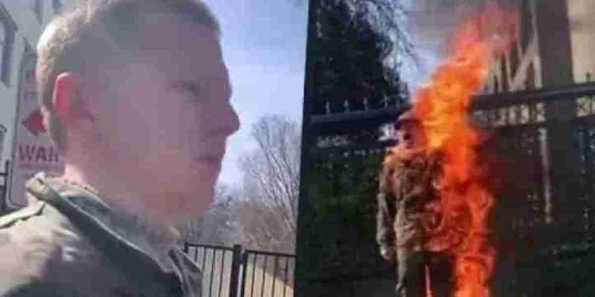 Enggan bersubahat, seorang pegawai tentera udara Amerika nekad bakar diri depan kedutaan Israel