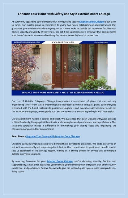 Custom Exterior Doors Chicago Suitable for Every Home | PDF