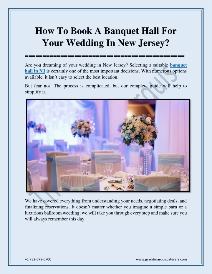 PPT - How To Book A Banquet Hall For Your Wedding In New Jersey PowerPoint Presentation - ID:13146007