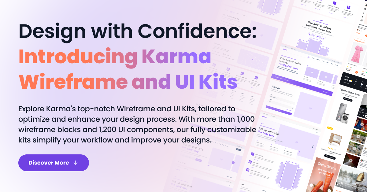 Karma Design: Wireframe & UI Kits for Figma