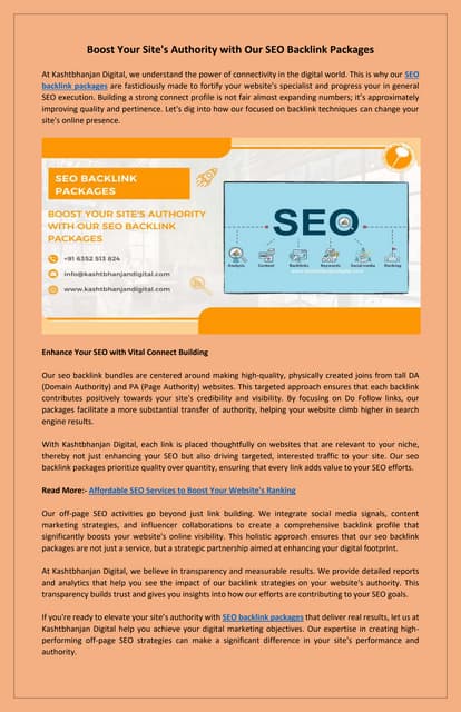 Boost Your SEO with Our Advanced Backlink Packages | PDF