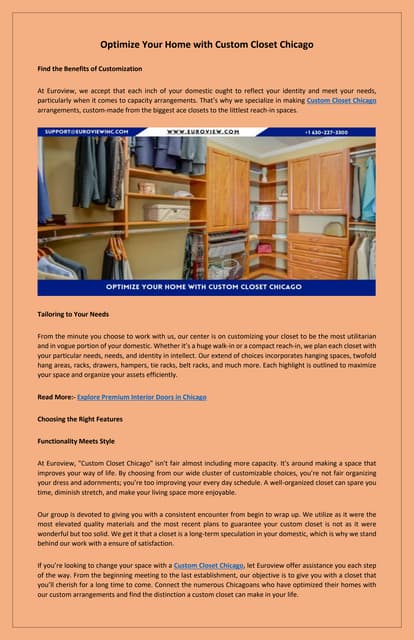 Maximize Your Space with Custom Closet Chicago | PDF