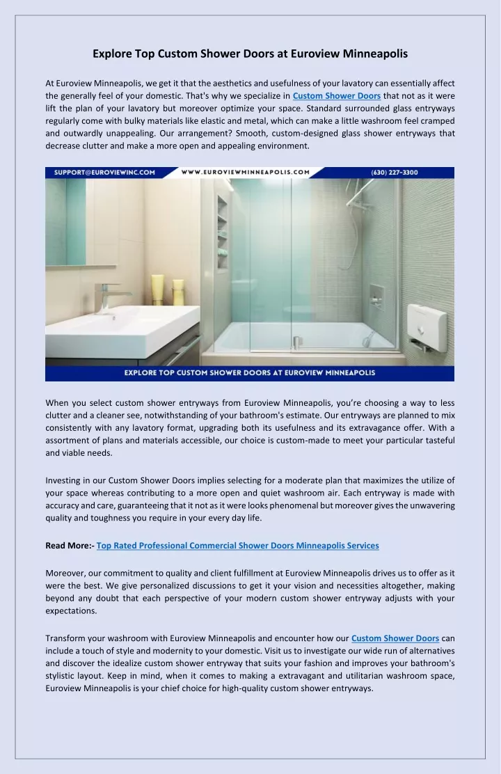 PPT - Revitalize Your Bathroom with Stylish Custom Shower Doors PowerPoint Presentation - ID:13275456