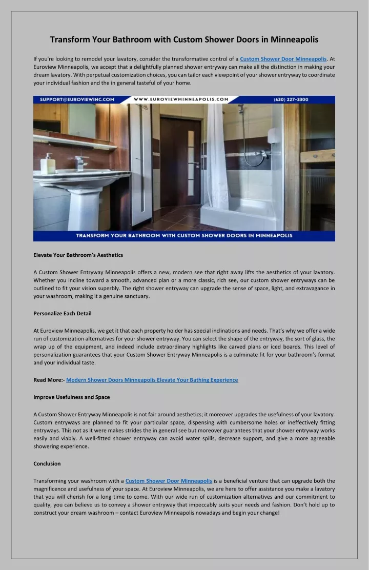 PPT - Top Custom Shower Door Solutions in Minneapolis PowerPoint Presentation - ID:13280149