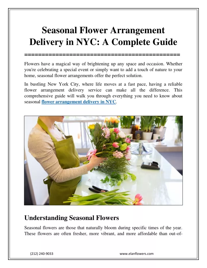 Seasonal Flower Arrangement Delivery in NYC_ A Complete Guide