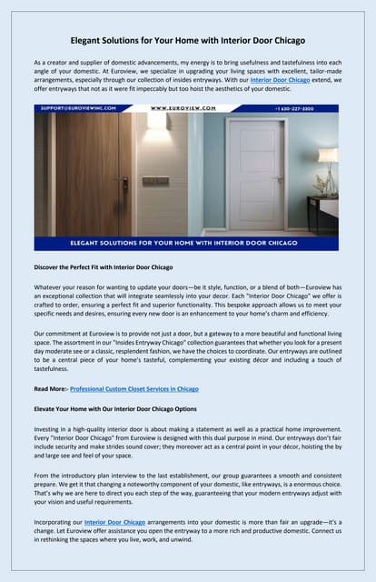 Explore the Best Selection of Custom Interior Door Chicago | PDF