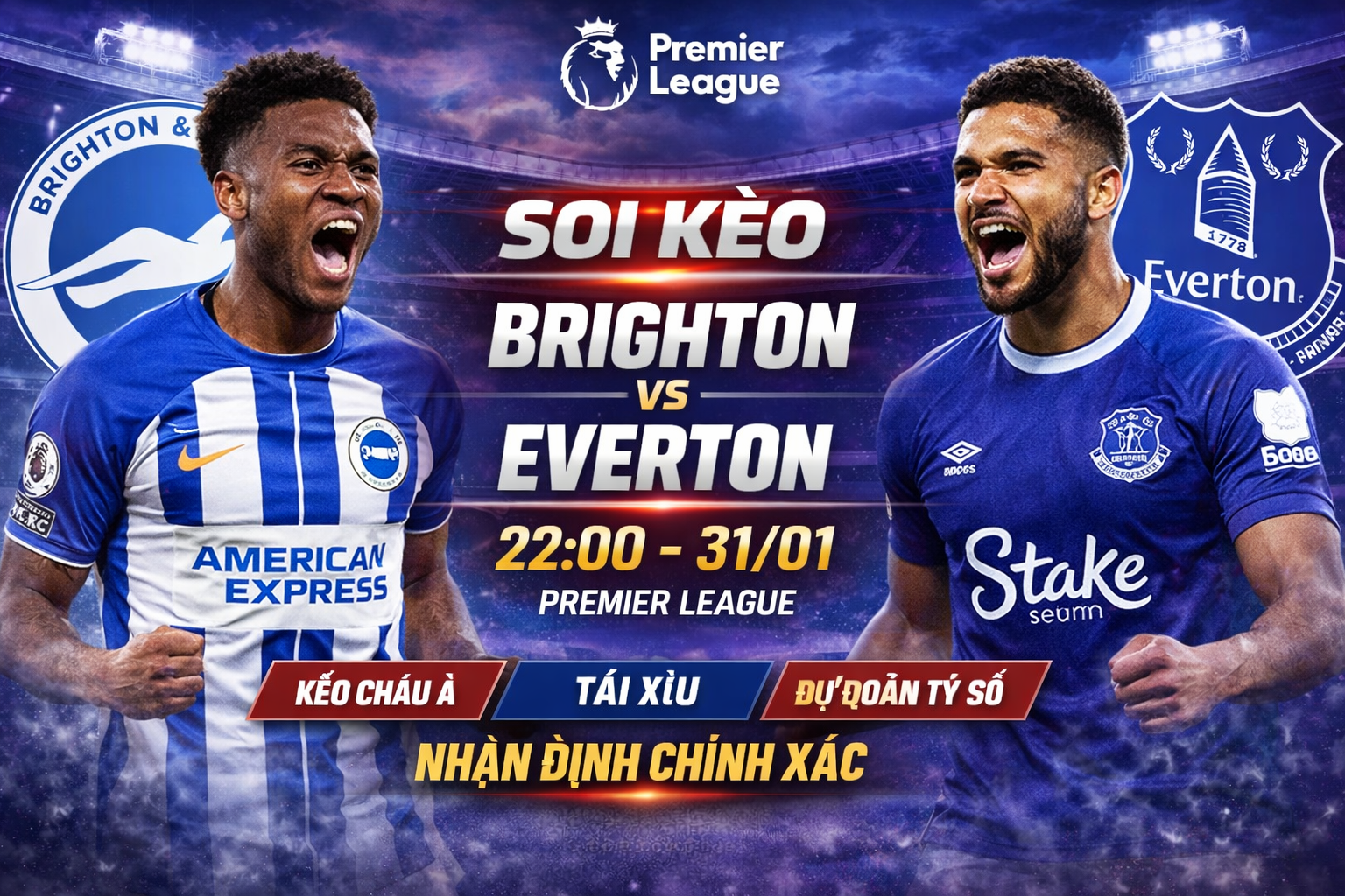 Soi kèo Brighton vs Everton, 22h ngày 31/1 – Premier League