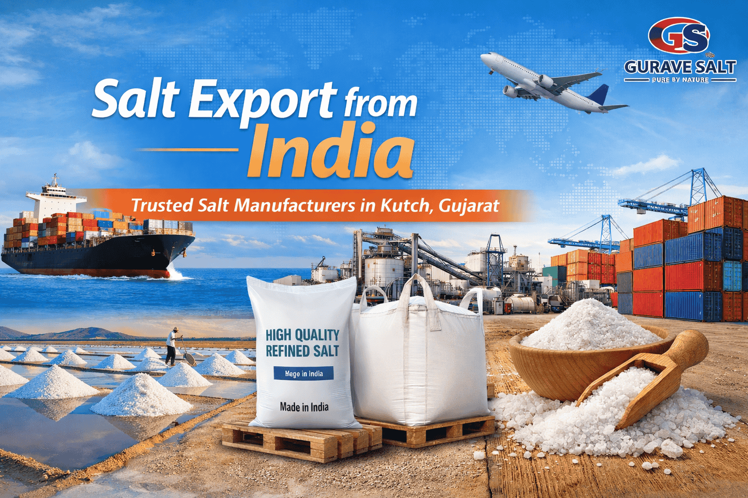 Salt Export from India: Why Global Buyers Trust Salt Manufacturers - Gurave Salt