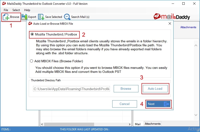 Convert Thunderbird to PST, EML, MSG etc.