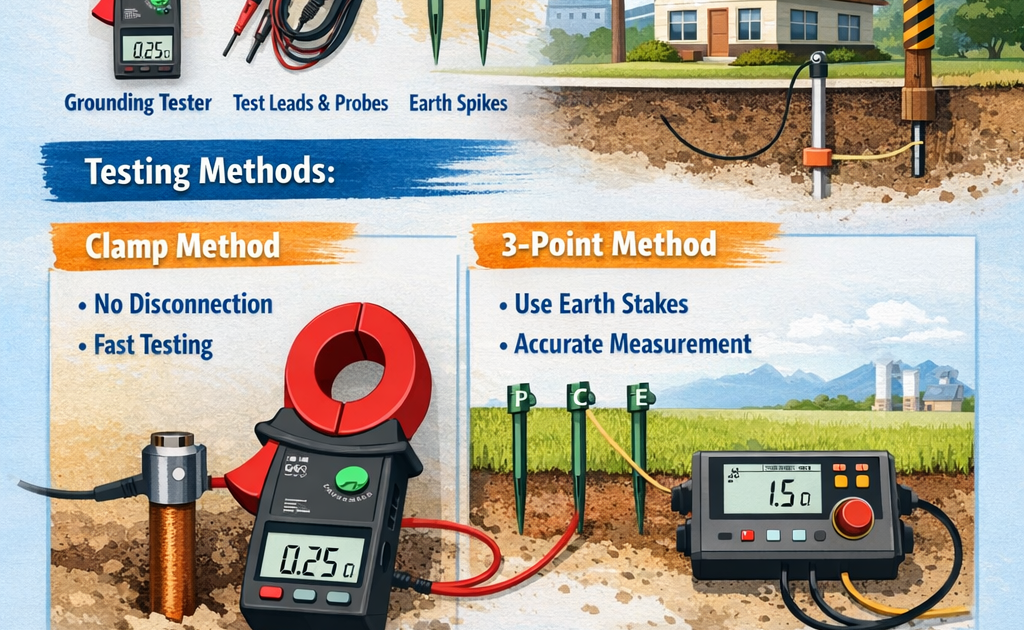 How to Test Earthing Resistance Using a Grounding Tester?