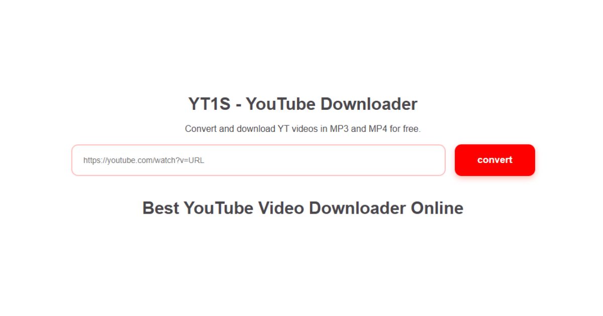 YT1S - Free YouTube Downloader Online (1080p, 2K, 4K)