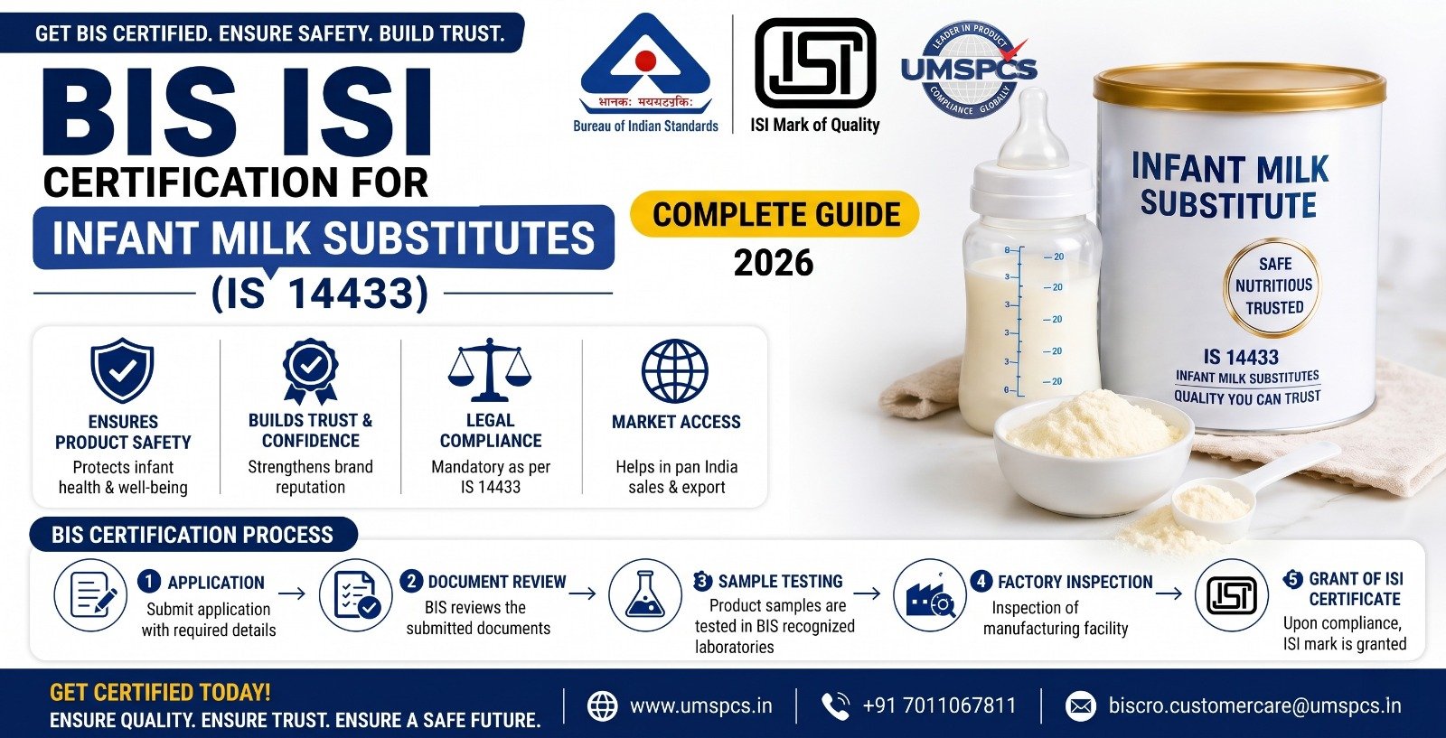 BIS ISI Certification for Infant Milk Substitutes IS 14433