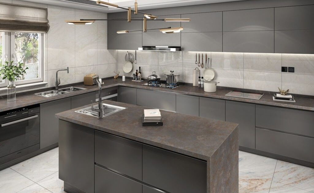 Marble Effect Quartz Kitchen Worktop for Luxury Homes