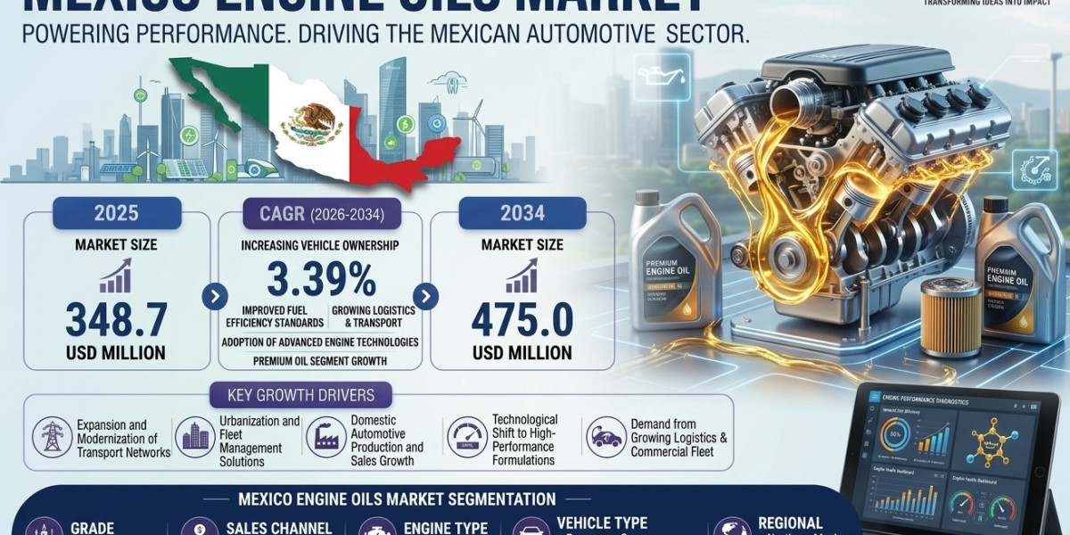 Mexico Engine Oils Market Size Projected to Reach USD 475.0 Million by 2034 with a CAGR of 3.39%